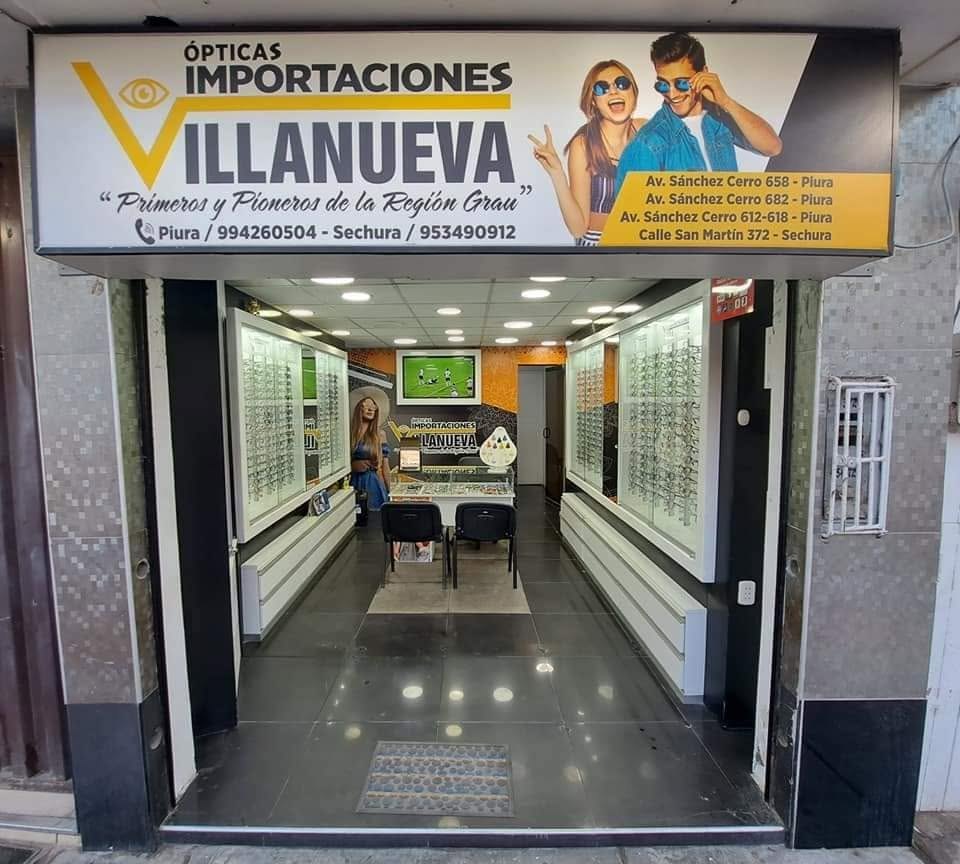 Interior y fachada de Ópticas Importaciones Villanueva, sin elementos de obra